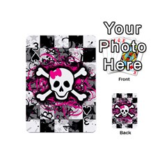 Splatter Girly Skull Playing Cards 54 Designs (Mini) from ArtsNow.com Front - Spade3