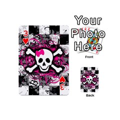 Splatter Girly Skull Playing Cards 54 Designs (Mini) from ArtsNow.com Front - Heart3