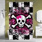 Splatter Girly Skull Shower Curtain 48  x 72  (Small)