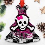 Splatter Girly Skull Ornament (Christmas Tree) 