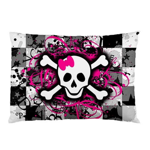 Splatter Girly Skull Pillow Case (Two Sides) from ArtsNow.com Front
