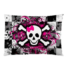 Splatter Girly Skull Pillow Case (Two Sides) from ArtsNow.com Front