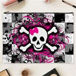 Splatter Girly Skull Cosmetic Bag (XXXL)