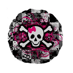 Splatter Girly Skull Standard 15  Premium Round Cushion  from ArtsNow.com Front