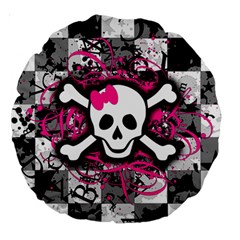 Splatter Girly Skull Large 18  Premium Round Cushion  from ArtsNow.com Front