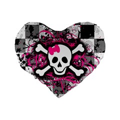 Splatter Girly Skull Standard 16  Premium Heart Shape Cushion  from ArtsNow.com Back