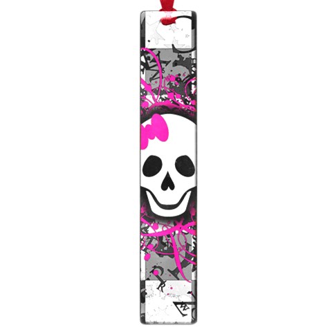 Splatter Girly Skull Large Book Mark from ArtsNow.com Front