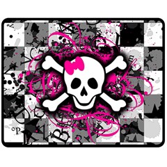 Splatter Girly Skull Double Sided Fleece Blanket (Medium) from ArtsNow.com 58.8 x47.4  Blanket Front