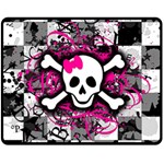 Splatter Girly Skull Double Sided Fleece Blanket (Medium)