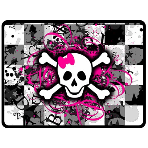 Splatter Girly Skull Double Sided Fleece Blanket (Large) from ArtsNow.com 80 x60  Blanket Front
