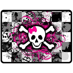 Splatter Girly Skull Double Sided Fleece Blanket (Large) from ArtsNow.com 80 x60  Blanket Back