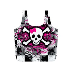 Splatter Girly Skull Full Print Recycle Bag (S) from ArtsNow.com Front