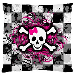 Splatter Girly Skull Standard Flano Cushion Case (Two Sides) from ArtsNow.com Front