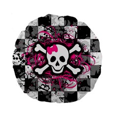 Splatter Girly Skull Standard 15  Premium Flano Round Cushion  from ArtsNow.com Back