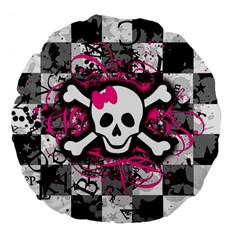 Splatter Girly Skull Large 18  Premium Flano Round Cushion  from ArtsNow.com Back
