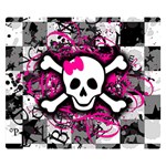 Splatter Girly Skull Double Sided Flano Blanket (Small)