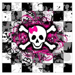 Splatter Girly Skull Large Satin Scarf (Square)