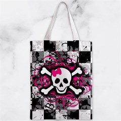 Splatter Girly Skull Zipper Classic Tote Bag from ArtsNow.com Front