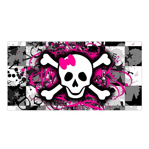 Splatter Girly Skull Satin Shawl from ArtsNow.com Front