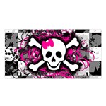 Splatter Girly Skull Satin Shawl