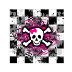 Splatter Girly Skull Small Satin Scarf (Square)