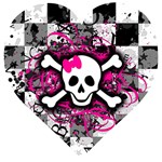 Splatter Girly Skull Wooden Puzzle Heart