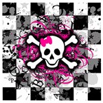 Splatter Girly Skull Wooden Puzzle Square