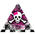 Splatter Girly Skull Wooden Puzzle Triangle