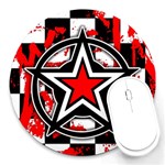 Star Checkerboard Splatter Round Mousepad