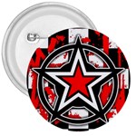 Star Checkerboard Splatter 3  Button