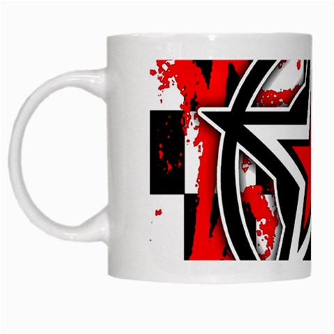 Star Checkerboard Splatter White Mug from ArtsNow.com Left