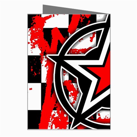 Star Checkerboard Splatter Greeting Card from ArtsNow.com Right