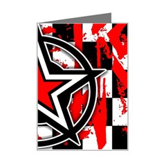 Star Checkerboard Splatter Mini Greeting Card from ArtsNow.com Left