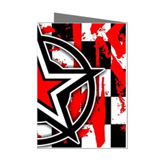 Star Checkerboard Splatter Mini Greeting Cards (Pkg of 8) from ArtsNow.com Left