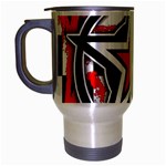 Star Checkerboard Splatter Travel Mug (Silver Gray)