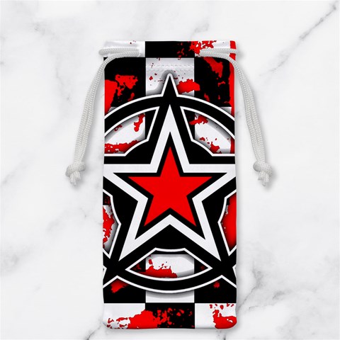 Star Checkerboard Splatter Jewelry Bag from ArtsNow.com Front