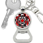 Star Checkerboard Splatter Bottle Opener Key Chain
