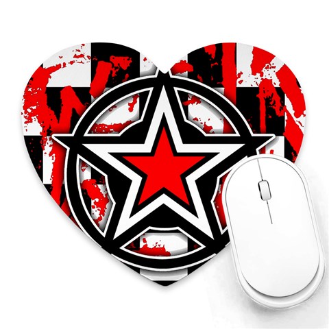 Star Checkerboard Splatter Heart Mousepad from ArtsNow.com Front