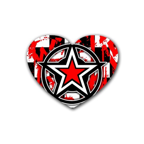 Star Checkerboard Splatter Rubber Heart Coaster (4 pack) from ArtsNow.com Front