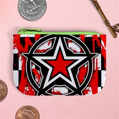 Star Checkerboard Splatter Mini Coin Purse from ArtsNow.com Front