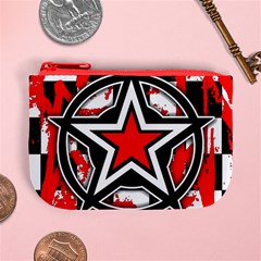 Star Checkerboard Splatter Mini Coin Purse from ArtsNow.com Front
