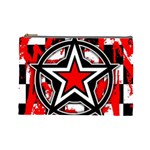 Star Checkerboard Splatter Cosmetic Bag (Large)