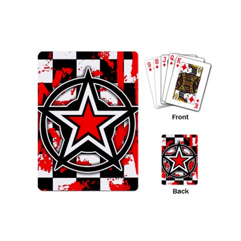 Star Checkerboard Splatter Playing Cards Single Design (Mini) from ArtsNow.com Back
