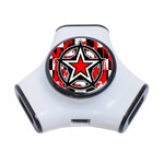 Star Checkerboard Splatter 3-Port USB Hub