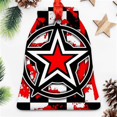 Star Checkerboard Splatter Bell Ornament (Two Sides) from ArtsNow.com Front