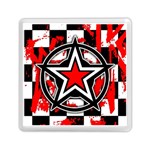 Star Checkerboard Splatter Memory Card Reader (Square)