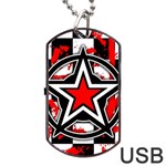 Star Checkerboard Splatter Dog Tag USB Flash (One Side)