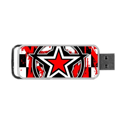 Star Checkerboard Splatter Portable USB Flash (One Side) from ArtsNow.com Front