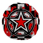 Star Checkerboard Splatter Large 18  Premium Round Cushion 