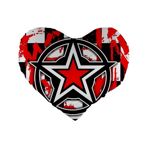 Star Checkerboard Splatter Standard 16  Premium Heart Shape Cushion  from ArtsNow.com Front